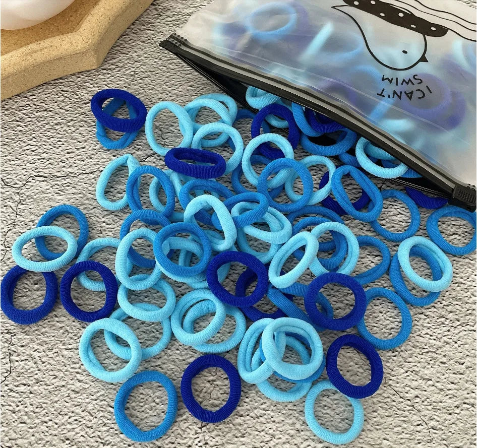 50/100Pcs Colorful Nylon Hair Bands for Children Scrunchie Hair Ties Rubber Band Kids Elastic Hair Leagues Girl Hair Accessor