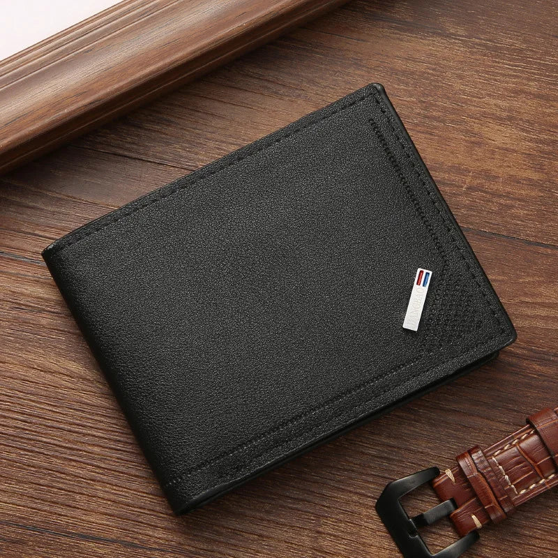 Vintage Pu Leather Wallet Minimalist Purse For Men Money Change Pouch Credit Card Holder Man Birthday Gifts