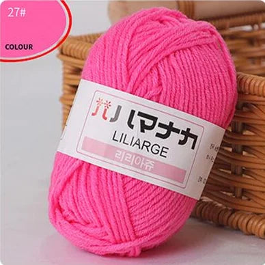 25G Milk Sweet Soft Baby Cotton Knitting Wool Thick Fiber Yarn Velvet Hand Threads for Knitting Wool Crochet Yarn for DIY Swe