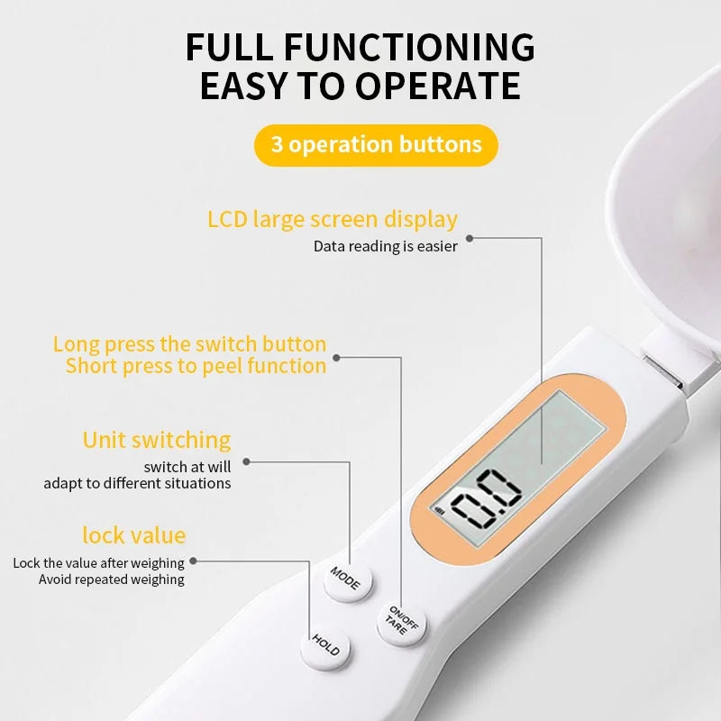 Mini Spoon Scale Digital Kitchen Scale Electronic LCD Food Scale 0.1-500g Cooking Flour Milk Coffee Powder Weight Measure Spo
