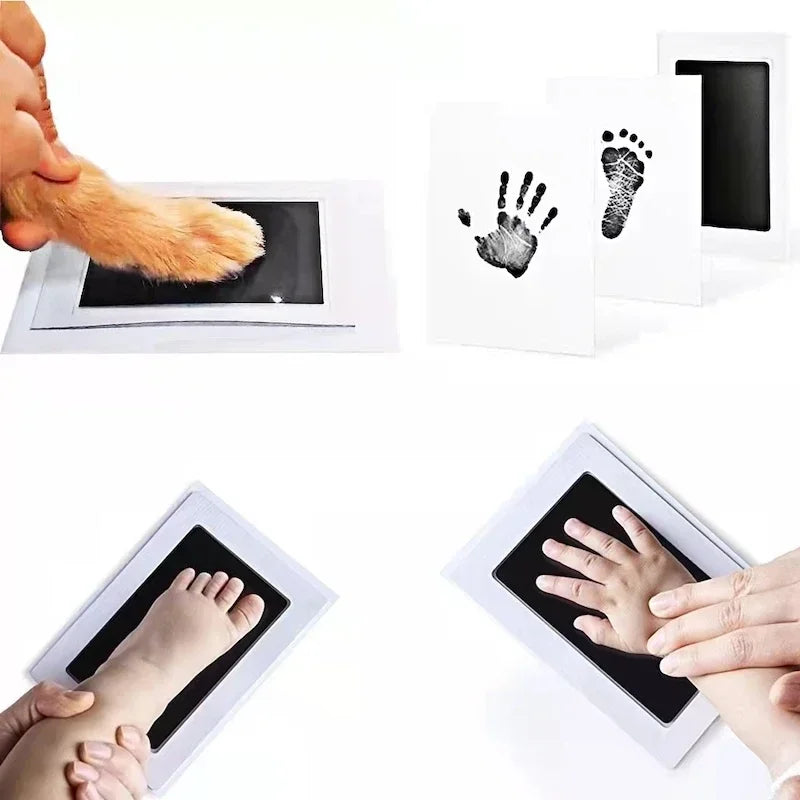 Newborn Baby DIY Hand And Footprint Kit Ink Pads Photo Frame Handprint Toddlers Souvenir Accessories Safe Clean Baby Shower G