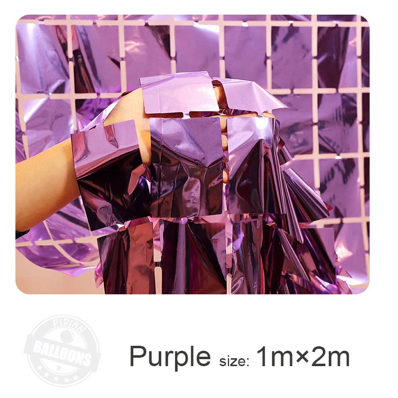 1m×2m Bright Square Rain Curtain Party Wedding Birthday Background Wall Decoration Parti Decor Gold Silver Green Rain Curtain