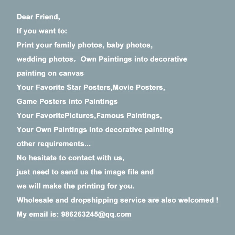 Custom Print Canvas Painting By Your Photo Canvas Poster Personal Gift Customize Figure Animal Pets Pictures Home Decor Print