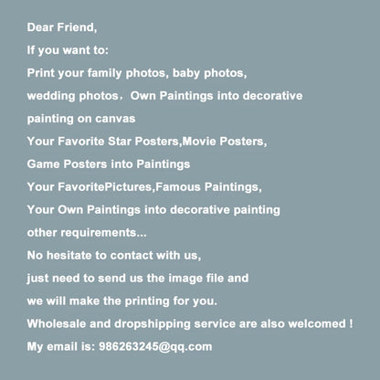 Custom Print Canvas Painting By Your Photo Canvas Poster Personal Gift Customize Figure Animal Pets Pictures Home Decor Print