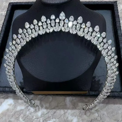 Bridal Hair Jewelry Cubic Zirconia Zircon Tiaras and Crowns Diadem For Brides Women Prom Pageant Headband Wedding Accessories