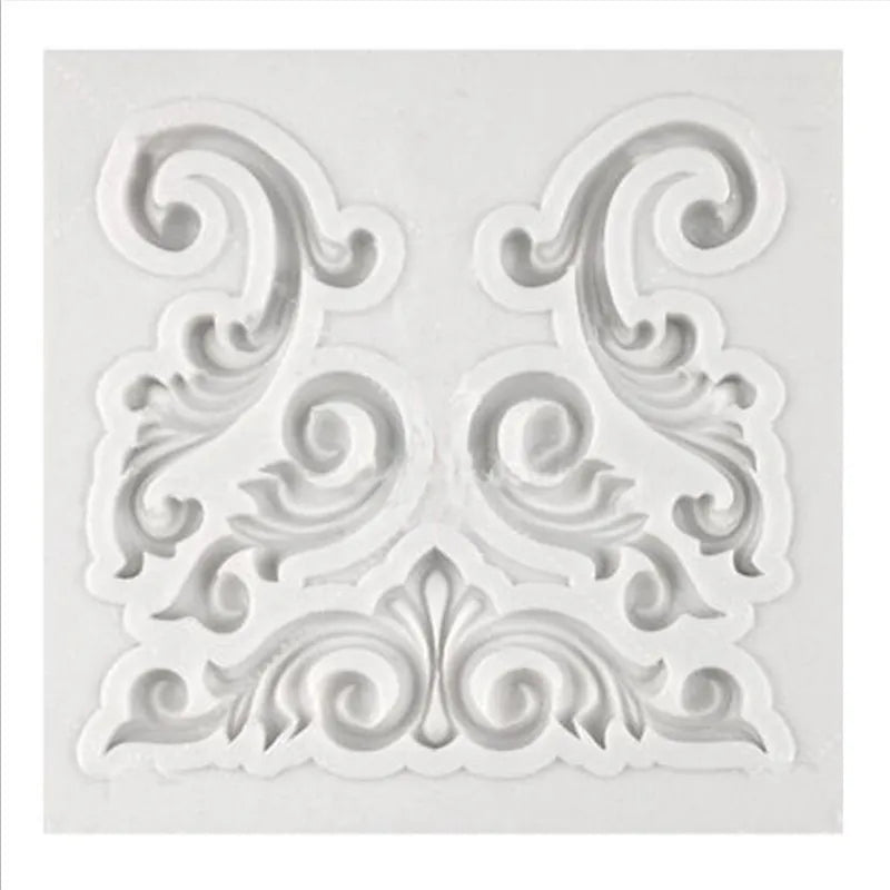 Sugarcraft Border Silicone Mold Baroque Scroll Relief Cupcake Topper Fondant Cake Decorating Tools Candy Chocolate Gumpaste M