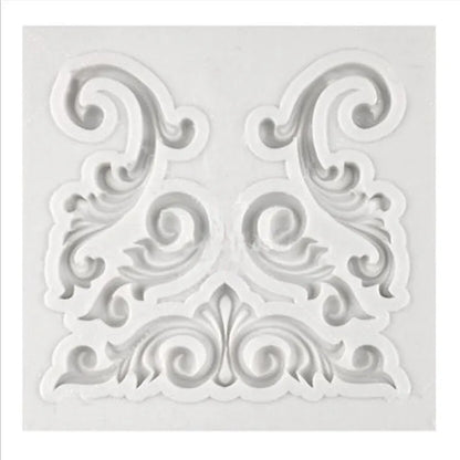 Sugarcraft Border Silicone Mold Baroque Scroll Relief Cupcake Topper Fondant Cake Decorating Tools Candy Chocolate Gumpaste M