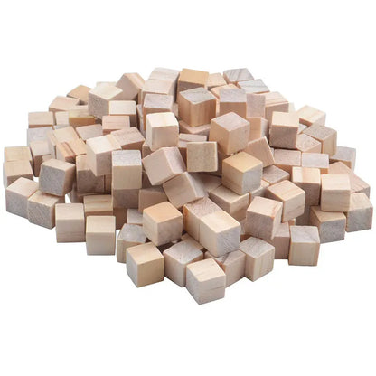 5-100pcs Unfinished Wooden Blocks Birch Blank Cube Blocks for DIY Arts Projects Craft Making Painting Baby Toy