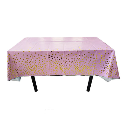 Disposable Tablecloth White Black Pink Gold Table Cover Plastic Birthday Wedding Table Cloth Party Dining Table Decoration Fa