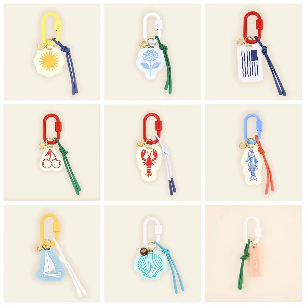 Acrylic Charms Retro Rope Woven Pendant Geometric Car Keyring Mobile Phone Pendant Fashion Cartoon Bag Chain Charms