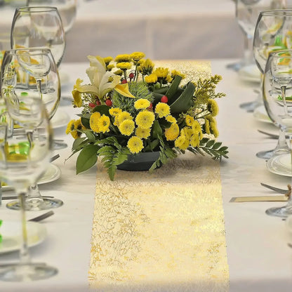 Glitter Metallic Table Runner,Polyester Gold/Rose Gold Table Runner Roll Dining Table Decor for Party Birthday Wedding