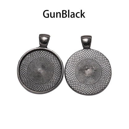 10Pcs 20/25/30mm Necklace Pendant Setting Cabochon Cameo Base Tray Bezel Blank For Pendants Cabochons Jewelry Making Accessor