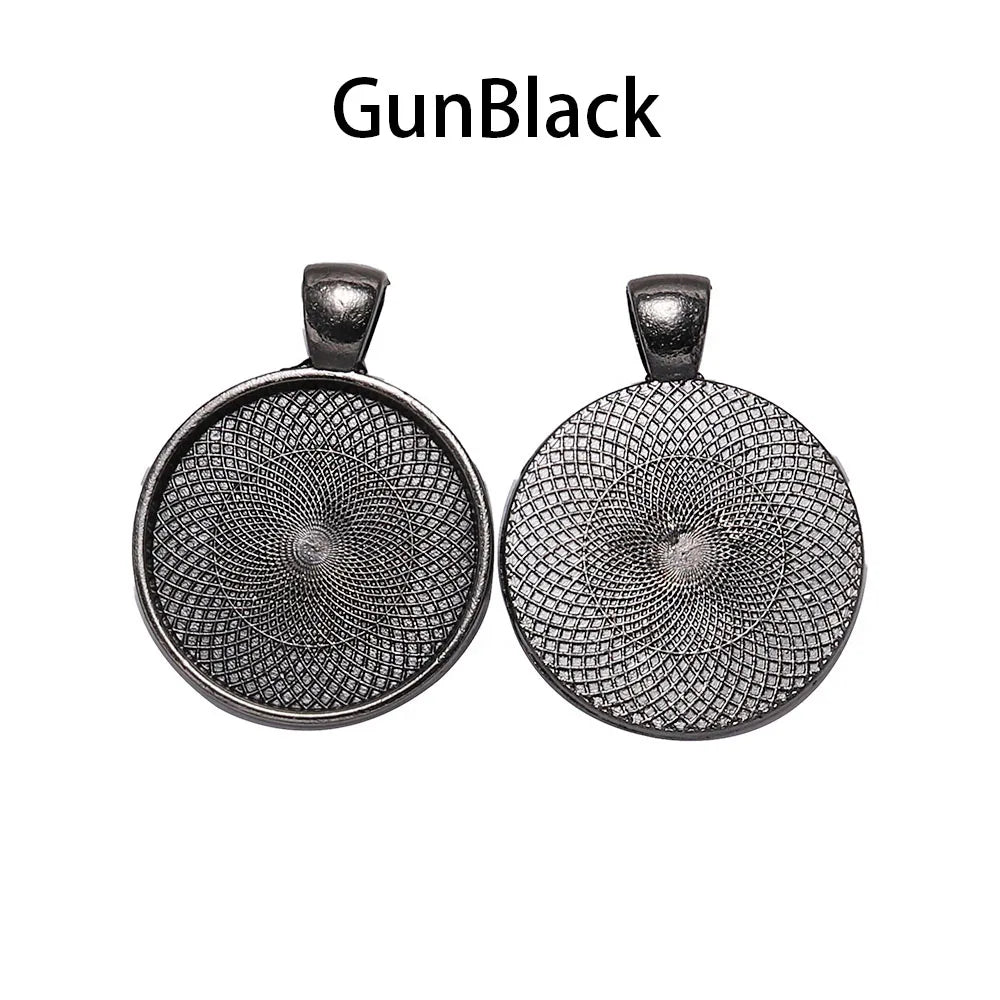 10Pcs 20/25/30mm Necklace Pendant Setting Cabochon Cameo Base Tray Bezel Blank For Pendants Cabochons Jewelry Making Accessor