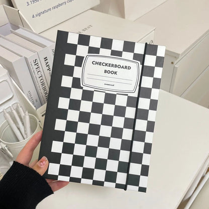 Sharkbang Designed A5 Binder Hard Cover Ring Collect Book Journal Refills Checkerboard Bandage Postcards Sticker Organizer - 