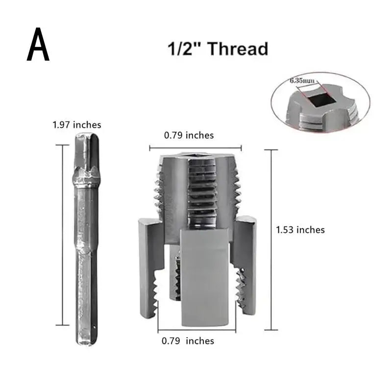 Pipe Thread Cutting Tool Integrated Internal & External Pipe Threading Tool Electric Drill Compatible PVC Pipe Threader Kit