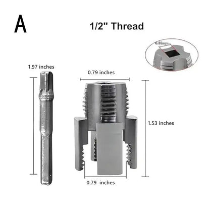 Pipe Thread Cutting Tool Integrated Internal & External Pipe Threading Tool Electric Drill Compatible PVC Pipe Threader Kit -