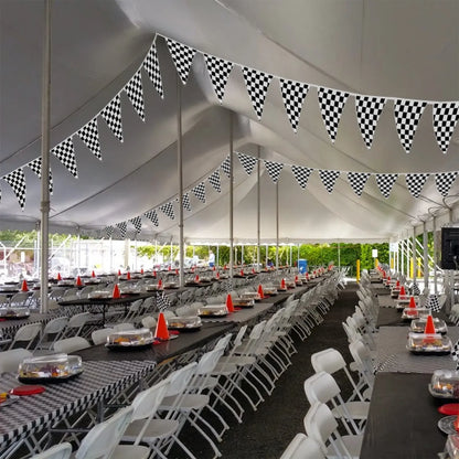 Racing Car Party Triangle Flag Banner Checkered Flag Pennant Banner for Racing Car Birthday Party Decoration Backdrop Decorat