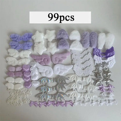 99pcs/set Cartoon Card Cover Decoration Handmade Gift Decoration Home Deocr DIY Plush Ear Handmade Accessories DIY Accessorie