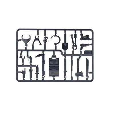 Military MG-34 Machine Gun Army WW2 Mini Action Figure Accessories Pack MOC Parts Building Block Bricks Toy - Silver