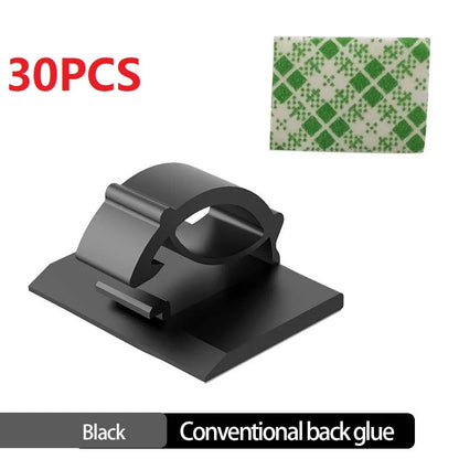 30pcs Cable Organizer Clips Cord Holder Desktop Workstation Wire Manager USB Charging Data Line Bobbin Winder Cable Managemen