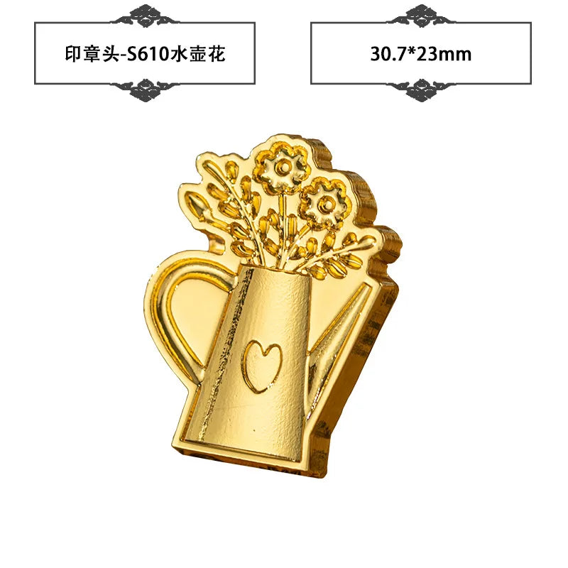 Plant Wax Stamp Seal Wax Print Thick Copper Head Carved Sealing Tool Holiday Party Invitation Letter Wedding Decorative - A11