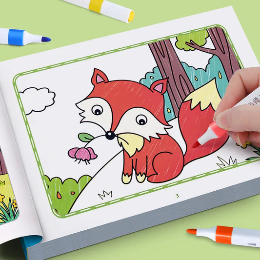 Cartoon Animal Drawing Book, Children's Coloring Book, Graffiti Coloring Book, Fun Coloring Book, Suitable for Children Aged 