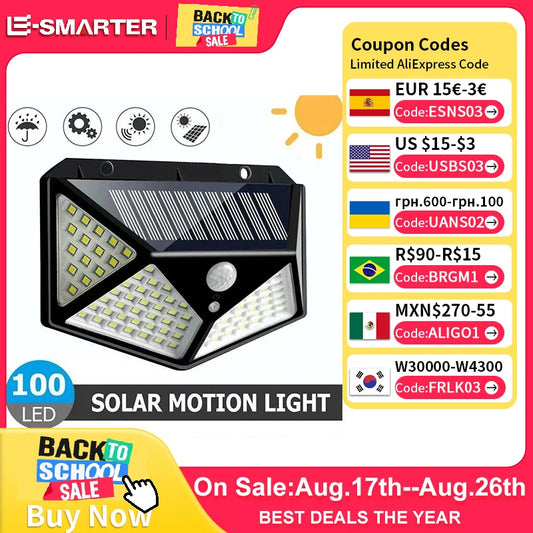 Multifunctional Solar Lamp Outdoor Garden Decoration Solar LED Light Waterproof Sunlight Powered Spotlight with Motion Sensor