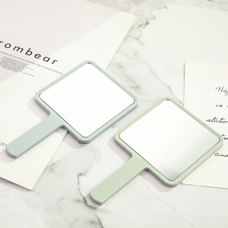 1PC Eyelash Extension Handheld Makeup Mirror Square Makeup Vanity Mirror with Handle Hand Mirror SPA Salon Compact Mirrors