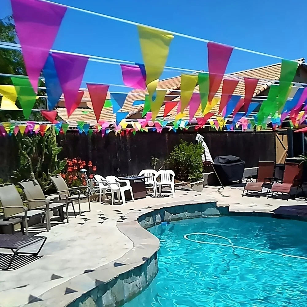500/300/100Pcs Flags Colorful Pennant Banner Flags Triangle Flags, Garland for Theme Birthday Party, Outdoor Event Anniversar