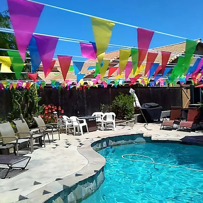 500/300/100Pcs Flags Colorful Pennant Banner Flags Triangle Flags, Garland for Theme Birthday Party, Outdoor Event Anniversar