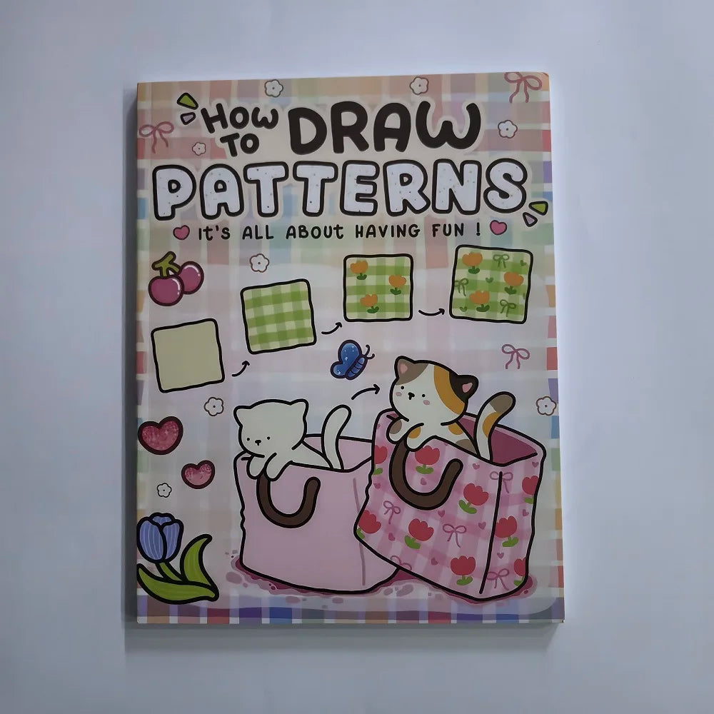 Coloring Book for Adults/Kids - How to Draw Patterns: Easy and Fun Step-by-Step Guide for Unique Creations,Cultivate imaginat