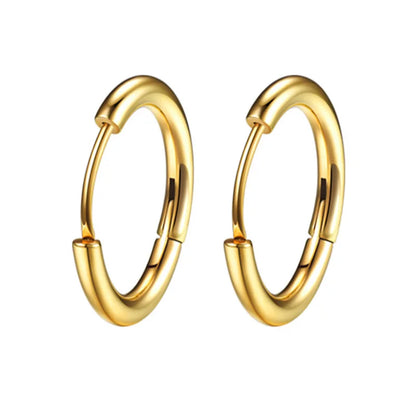1 Pair Women/Man Stainless Steel Small Hoops Earring Piercing Ear Cartilage Tragus Simple Thin Circle Anti-allergic Ear Buckl