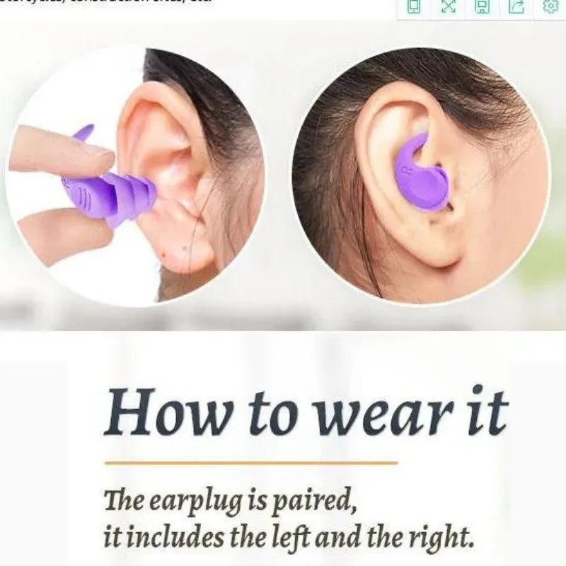 1 Pair Antinoise Earplugs Sound Insulation Ear Protection Earplugs Sleeping Swimming Travel Noise Reduction Waterproof Earplu