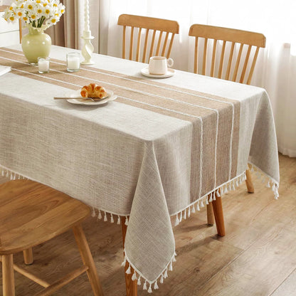 Battilo Linen Cotton Tablecloth Round Rectangular Table Cloth Square Table Cover for Dining Coffee Table Kitchen Room Decor