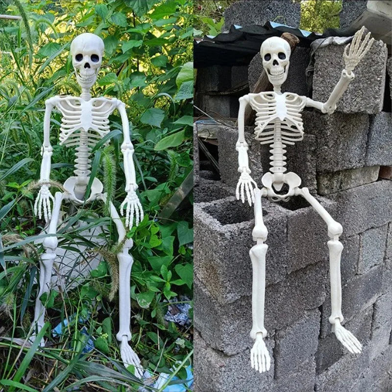 40cm Human Shape Bones Posable Skeleton,Haunted House Horror Props,Halloween Skull Skeleton Party Home Decorations DIY Suppli