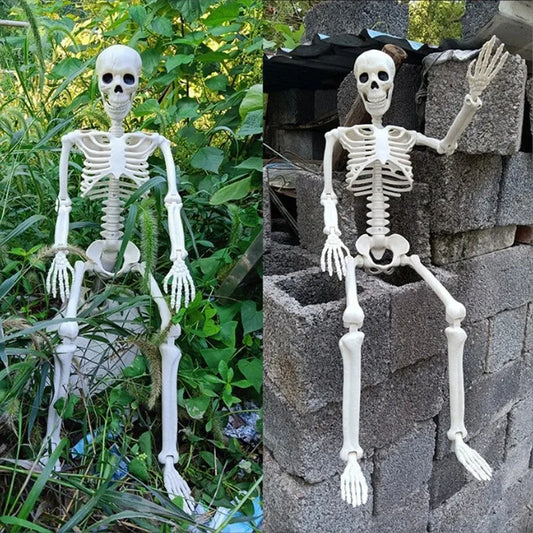 40cm Human Shape Bones Posable Skeleton,Haunted House Horror Props,Halloween Skull Skeleton Party Home Decorations DIY Suppli