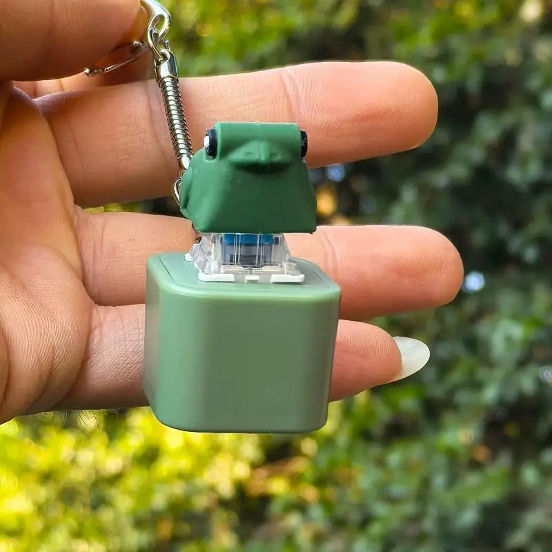 Croaking Frog Fidget Toy Keychain Rechargeable Frog Keychain with Sound & LED Lights, Funny Frog Keyboard Clicker Stress Reli