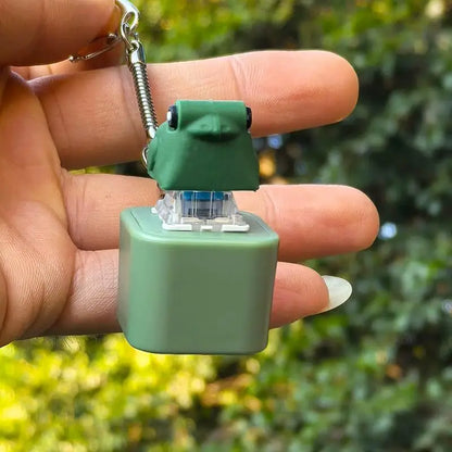 Croaking Frog Fidget Toy Keychain Rechargeable Frog Keychain with Sound & LED Lights, Funny Frog Keyboard Clicker Stress Reli