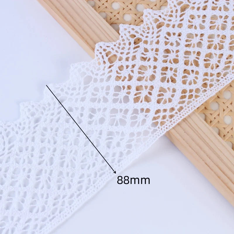 5Yards/Lot White Cotton Embroidered Lace Net Ribbons Fabric Trim DIY Sewing Handmade Craft Materials - 37