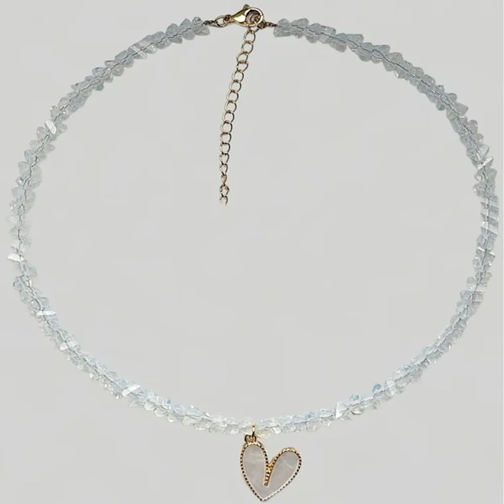 Fashion Punk Exaggerate Chain Crystal Heart Shaped Pendant Multilevel Punk Necklace For Women Vintage Choker Wedding Jewelry
