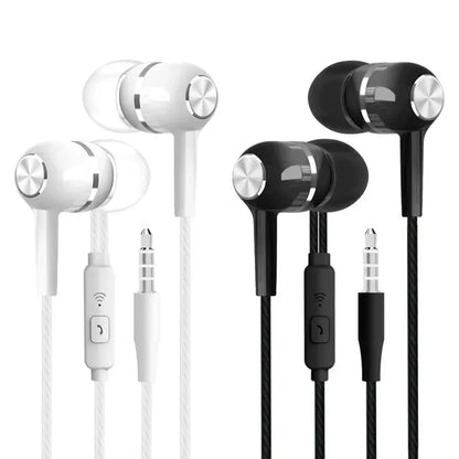 3.5mm Wired Earphone In Ear Headset HIFI Heavy Bass Earbuds Monitor Sports Headset Stereo Music Gaming Headphone with Microph
