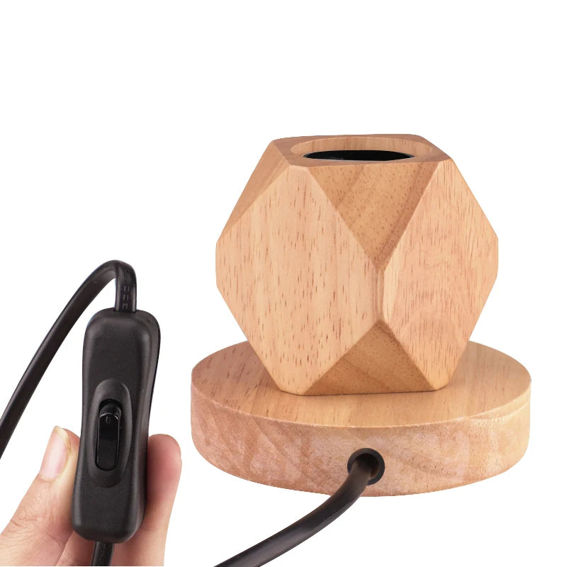 Modern Wood Table Lamp Retro E27 Desk Deco Light Indoor Art Lamps Living Room Bedroom Bedside Decoration Bar Lights Base EU P