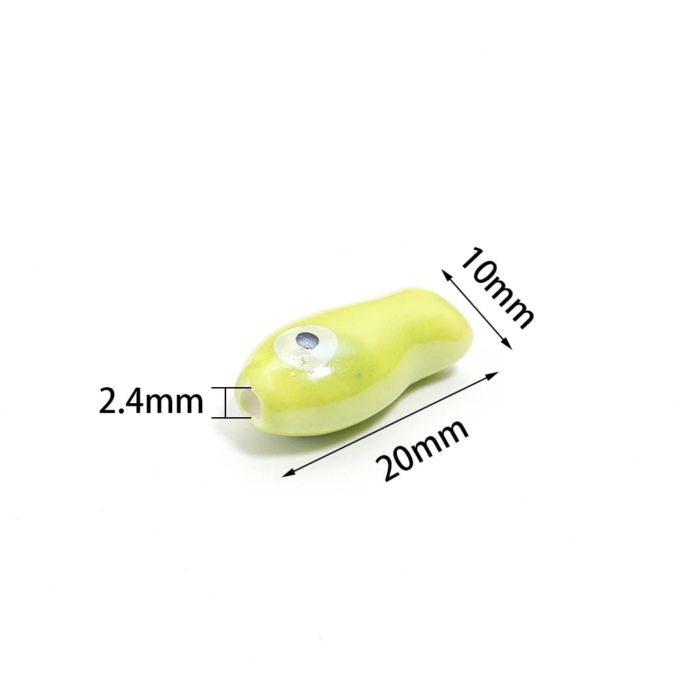 10pcs/lot Retro Small Fish Ceramic Beads Cute Porcelain Loose Spacer Beads For DIY Jewelry Making Necklace Bracelets Accessor