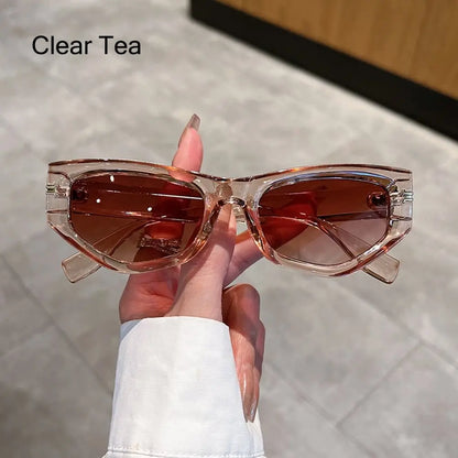 Vintage Cat Eye Sunglasses for Women New in Fashion Gradient Women Black Shades Trendy Chic Designer Sun Glasses