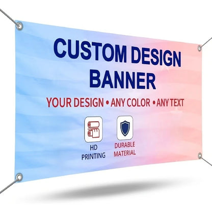 1pc Custom Banner with Your Designed Pattern or Text, Personalized Image or Text Canvas Background, with 4 Grommets, Polyeste