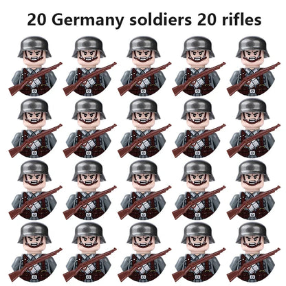 Multi-style military soldiers mini character building blocks DIY assembled building blocks children's collection toys and gif