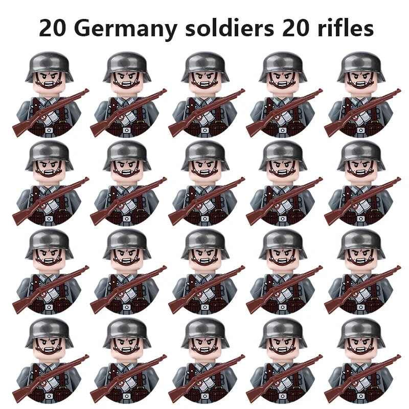 Multi-style military soldiers mini character building blocks DIY assembled building blocks children's collection toys and gif