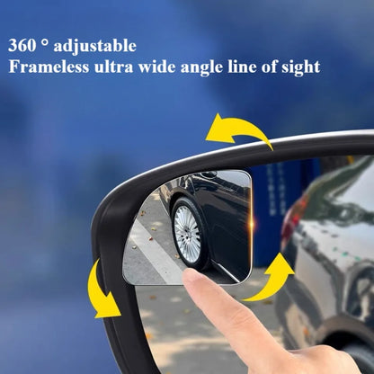 2pcs Car Mirror Wide Angle Car Blind Spot Mirrors 360° Adjustable Auxiliary Rearview Mirrors HD Frameless Small Round Mirror