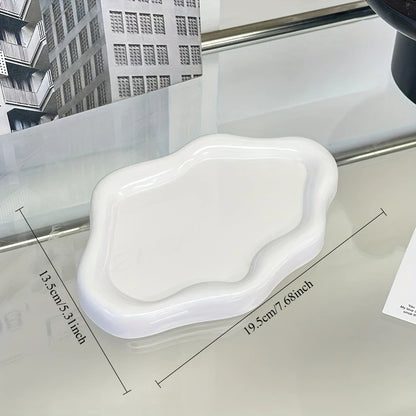 Cloud-Shaped Jewelry Tray Decorative Plate for Rings Earrings Bracelets & Necklaces Plastic Vanity Tray for Women Bedroom Dec