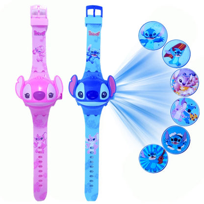 3D Cartoon Stitch Kids Watches For Girls Projection Unicorn Mickey Children Watch Digital Clock Gift montre enfant